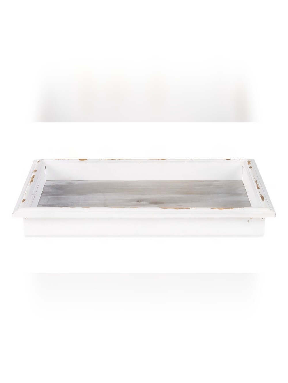 URBAN BARN Chamblay Distressed White Wood Tray